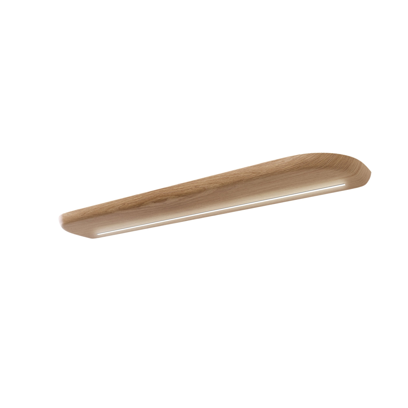 Curved Floating Timber Shelf in American Oak with LED Light made in Melbourne Australia Furniture