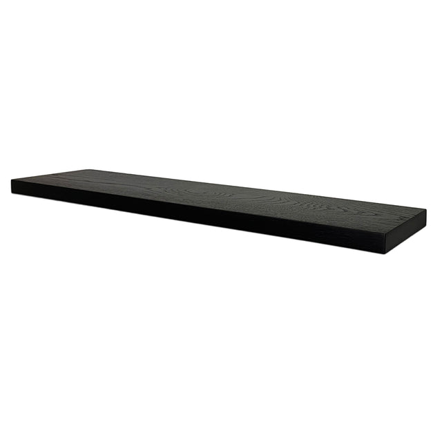 Australian Made Solid Black American Oak Floating Timber Shelf made to order in custom sizes.