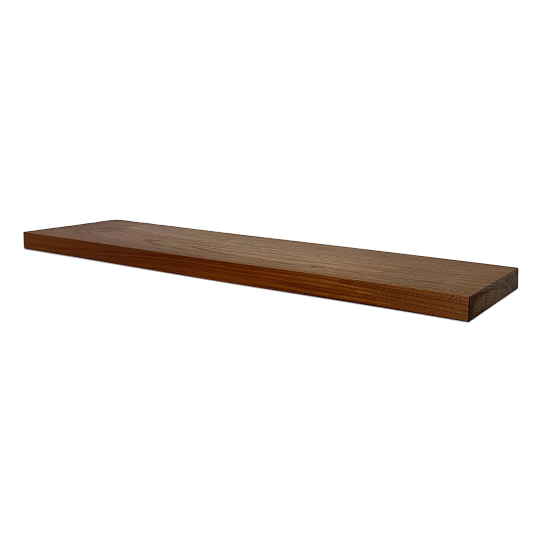 Australian Made Solid American Walnut Floating Timber Shelf made to order in custom sizes. wall shelf for kitchen, bathroom or tv walls.