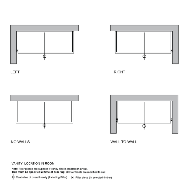 Linear Floating Timber Vanity in Black Oak