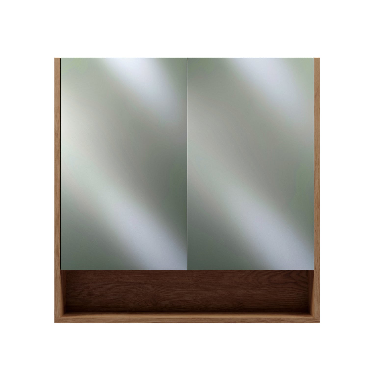 1200mm 900mm 2 Door Modern Mirror Shaving Cabinet in American Oak, Made in Australia