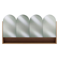 1600mm 1800mm 2100mm 4 Arched Door Modern Mirror Shaving Cabinet in American Oak, Made in Australia