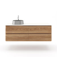 Lunar Floating Timber Vanity in American Oak