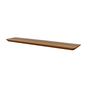 Spotted Gum floating timber shelf with Grace bevelled profile. Australian native timber with unique grain. Custom made in Melbourne.