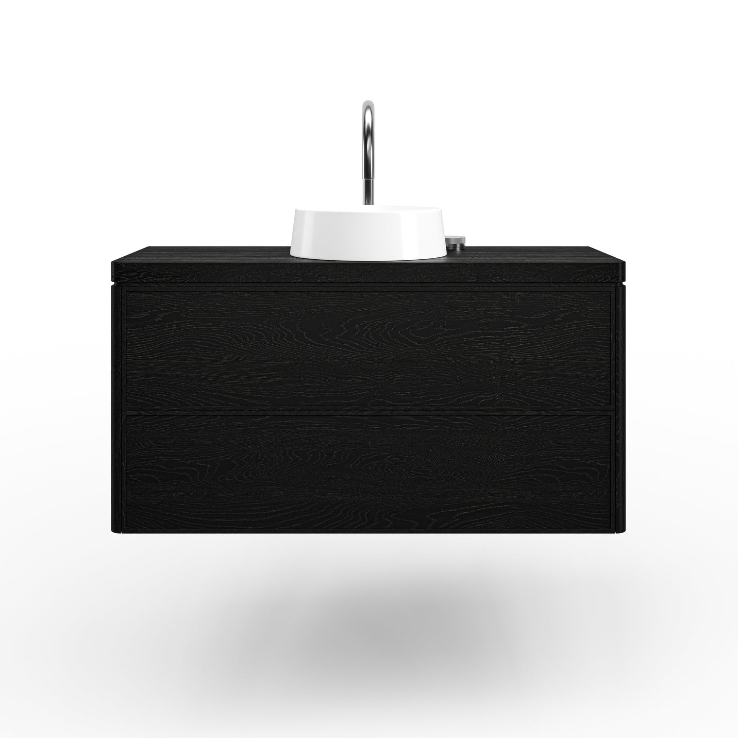 Grace Slim Shaker Floating Timber Vanity in American Oak Black