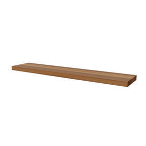 Linear Spotted Gum floating timber shelf with square edges. Australian species timber. Custom made in Melbourne in custom sizes