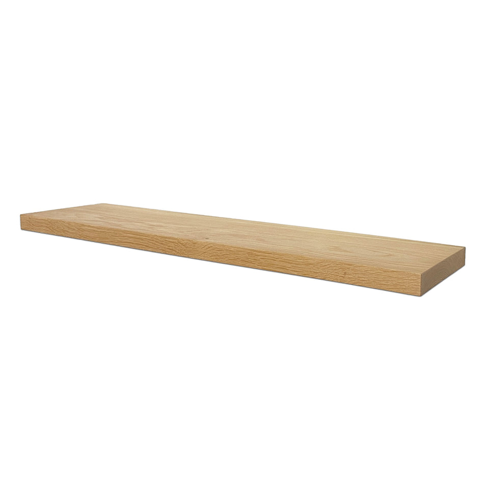 Linear Floating Timber Shelf in American Oak – Joinery Department