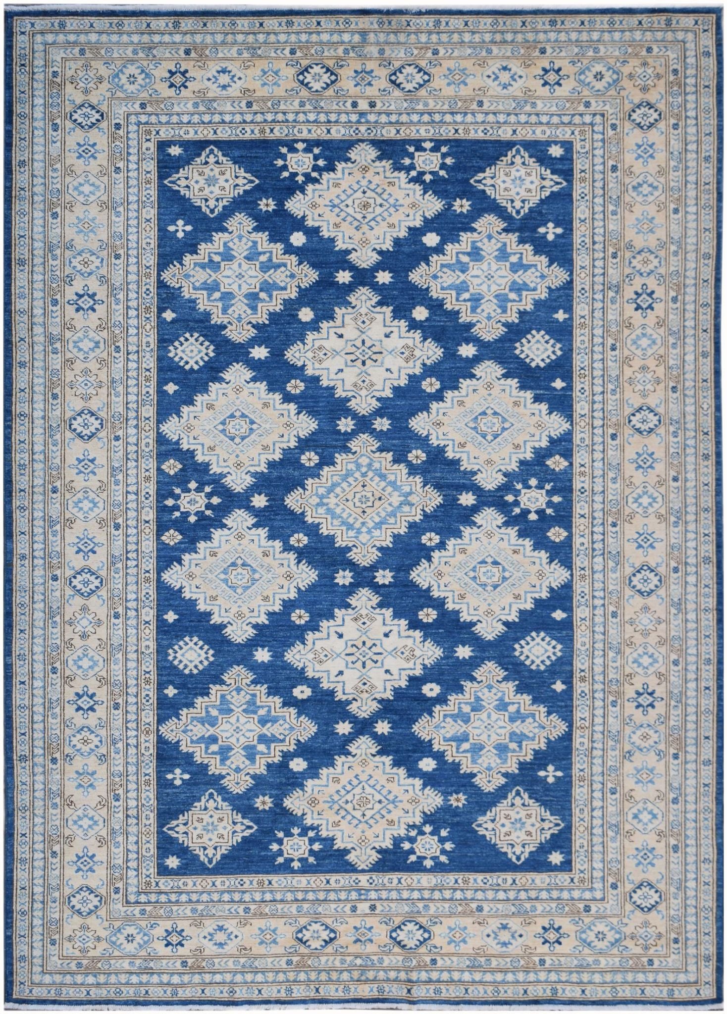 Handknotted Afghan Rug in Deep Blue