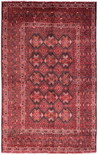 Authentic Antique Afghan Rug in Red