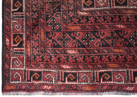 Authentic Antique Afghan Rug in Red