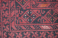 Authentic Antique Afghan Rug in Red