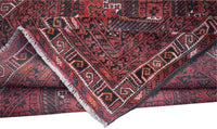 Authentic Antique Afghan Rug in Red