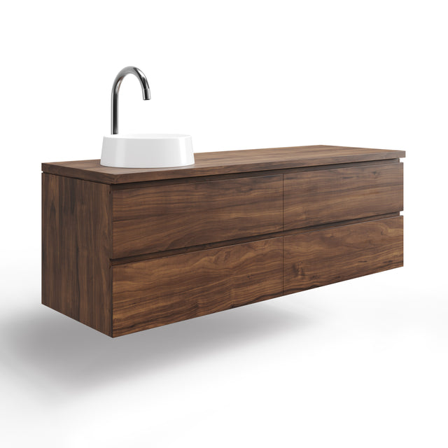 Linear Floating Timber Vanity in American Walnut