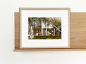 The Gallery Wall Shelf, Leaning shelf for art and photography with ledge in American Oak.  