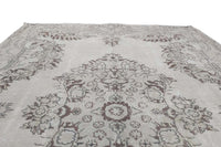 Vintage Handmade Turkish Rug with cream base and brown floral pattern. Dated from the 1960's. Traditional Vintage Turkish Rug available in Melbourne