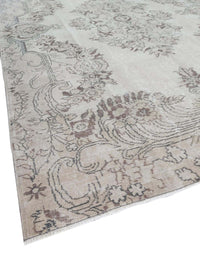 Vintage Handmade Turkish Rug with cream base and brown floral pattern. Dated from the 1960's. Traditional Vintage Turkish Rug available in Melbourne