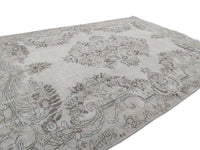 Vintage Handmade Turkish Rug with cream base and brown floral pattern. Dated from the 1960's. Traditional Vintage Turkish Rug available in Melbourne